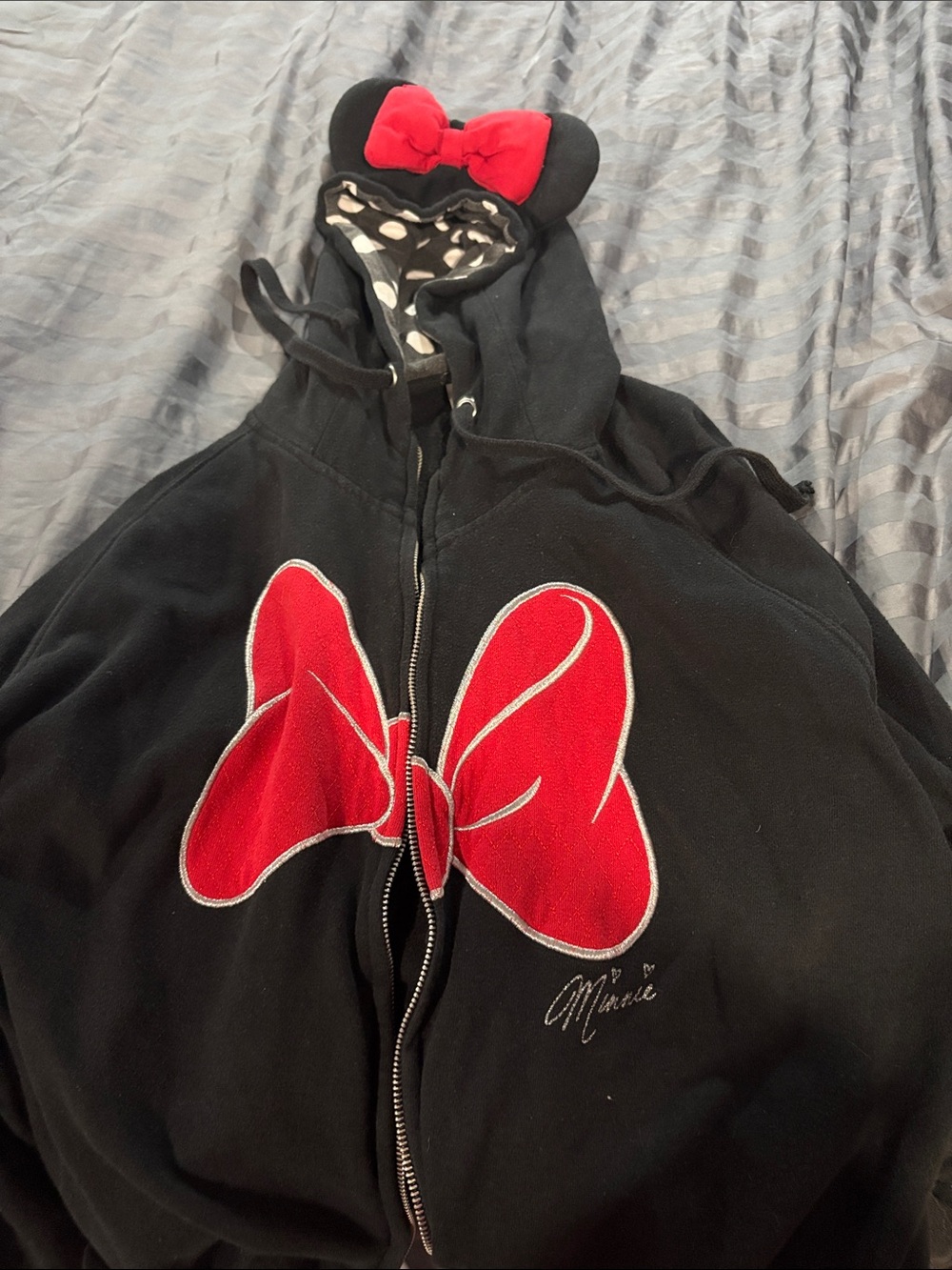 Disney Black Hoodie with Red Bow Accent - Minnie Mouse